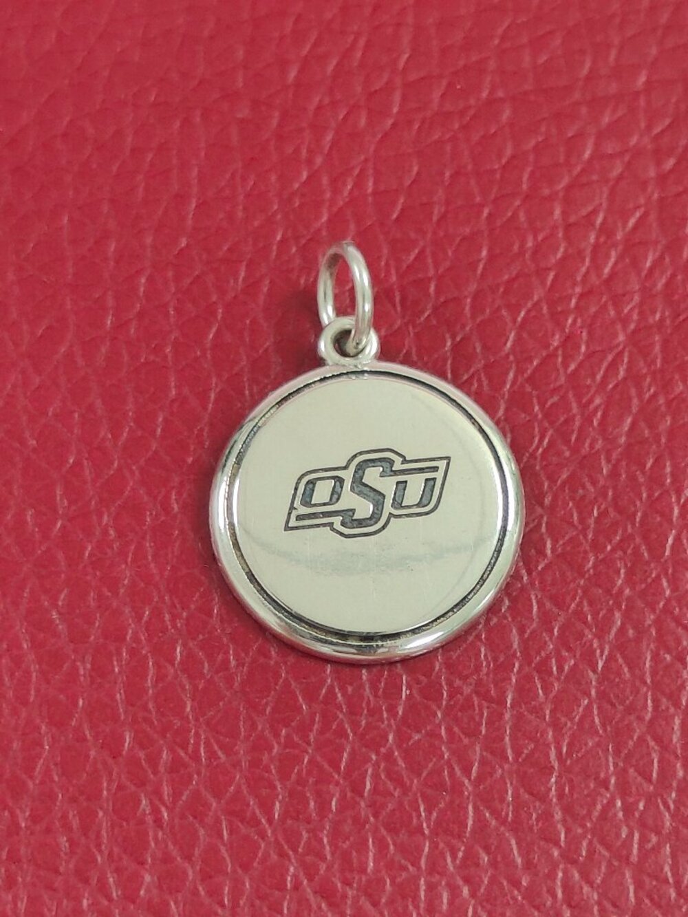 James Avery Oklahoma State University Disc Charm Sterling Silver with box